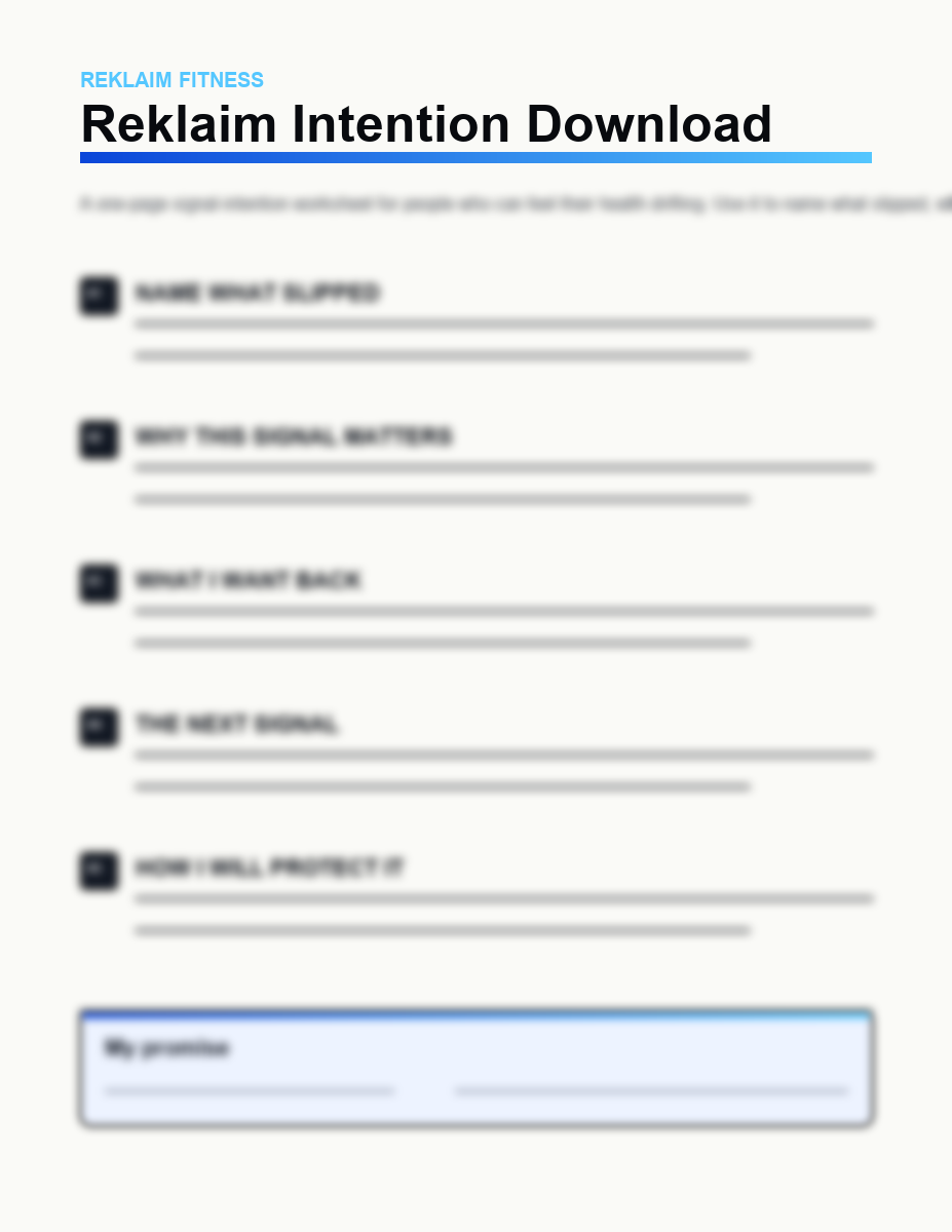 Blurred preview of the Reklaim™ Intention Download.